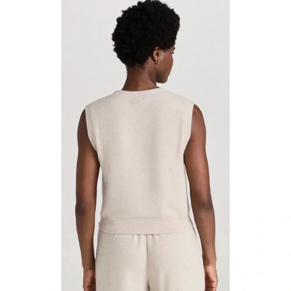 NWT Donni Sweater Vest Knit Sleeveless Tank V Neck Relaxed  in Heathered Oat XL - Picture 5 of 13